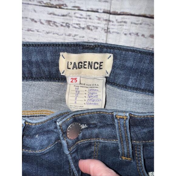 L’AGENCE Margot Skinny High rise Jeans Blue Size 25 - Picture 3 of 6